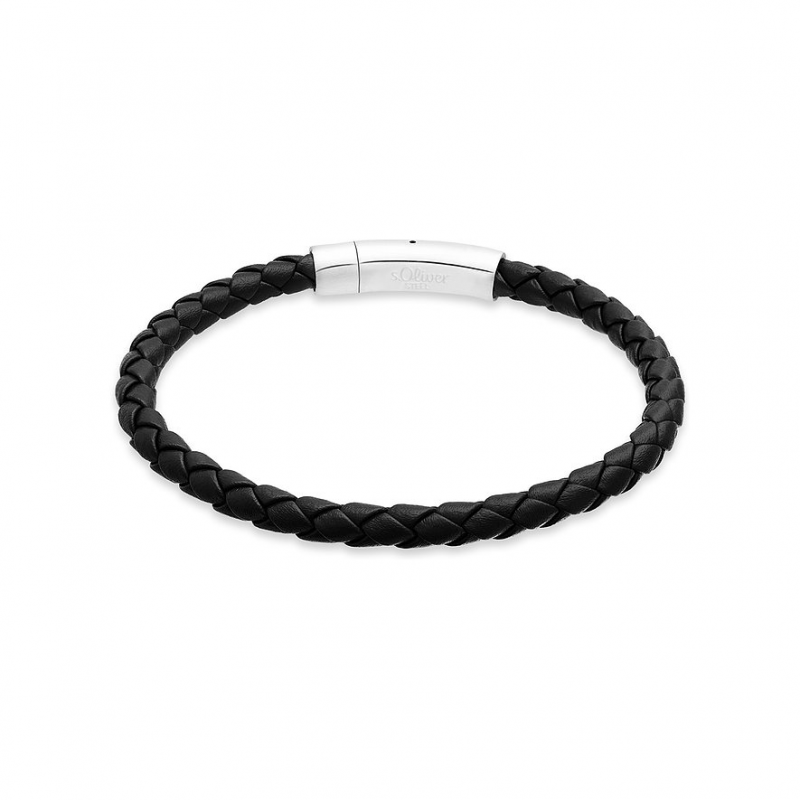 s.Oliver Armband SOJ-0069-B-22 Edelstahl, Leder – Bild 1 von 2