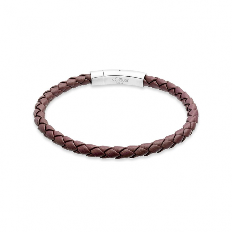 s.Oliver Armband SOJ-0071-B-22 Edelstahl, Leder – Bild 1 von 2
