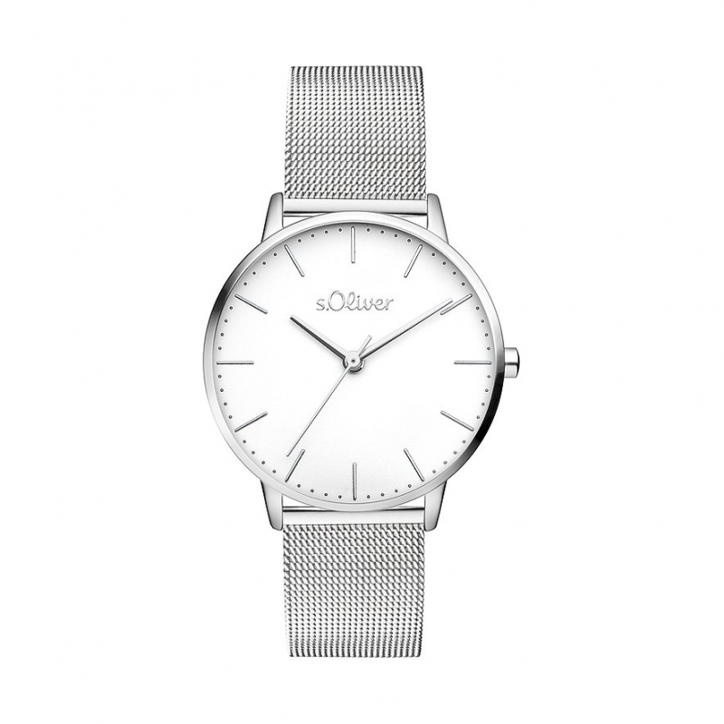 s.Oliver Damenuhr Classic Mesh Medium SO-4462-MQ Metall – Bild 1 von 2