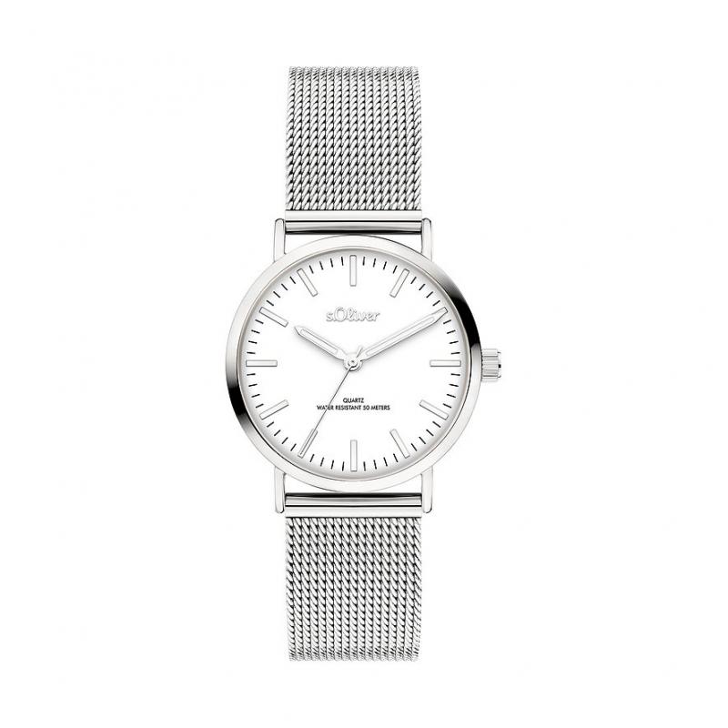 s.Oliver Damenuhr Classic Mesh Small SO-4545-MQ Edelstahl – Bild 1 von 3