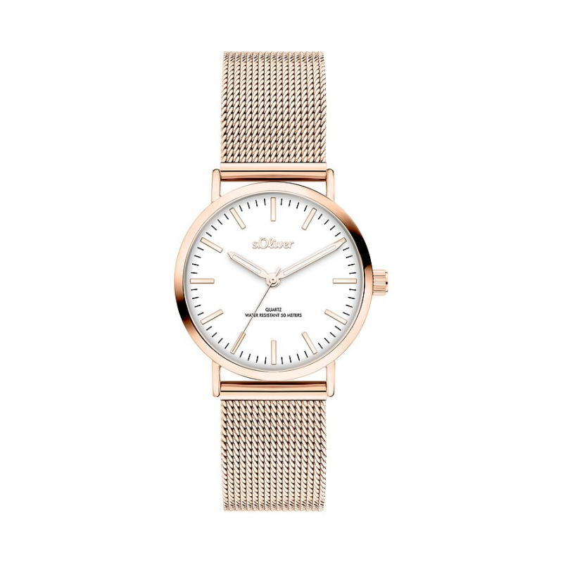s.Oliver Damenuhr Classic Mesh Small SO-4547-MQ Edelstahl – Bild 1 von 3