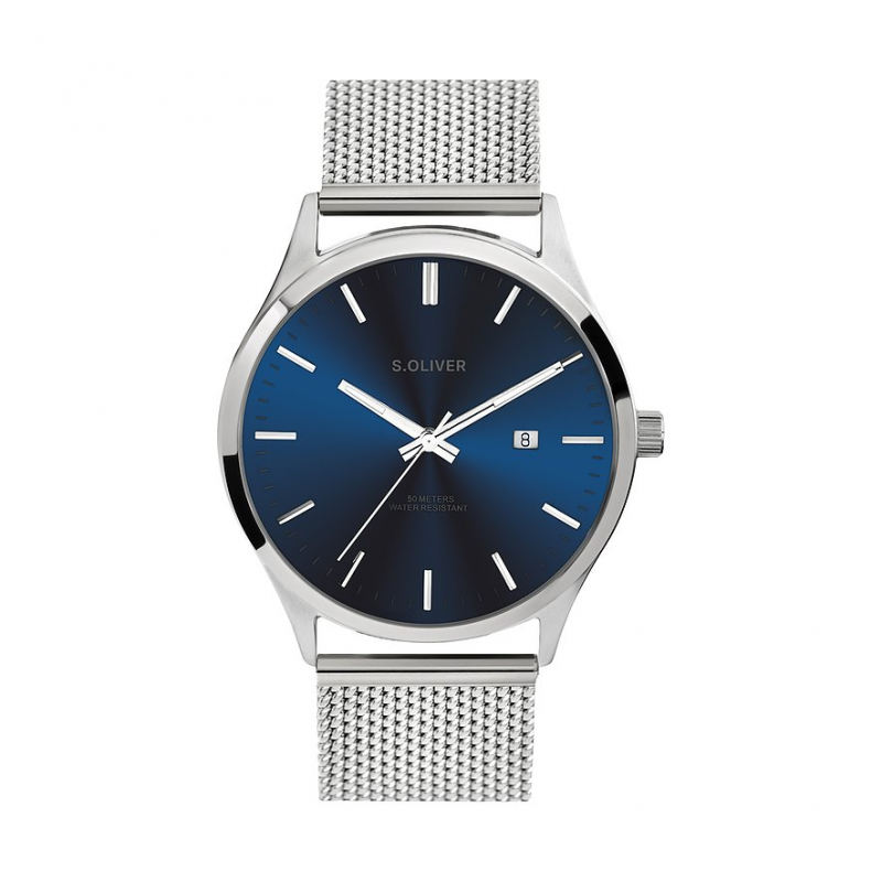 s.Oliver Herrenuhr Modern & Zeitlos SO-4432-MQ Metall – Bild 1 von 2