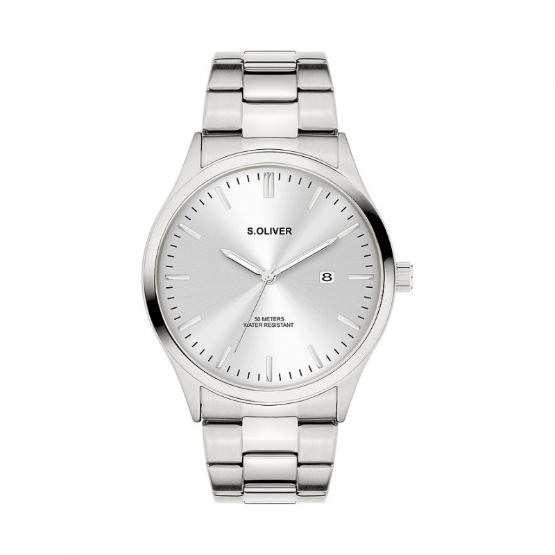 s.Oliver Herrenuhr Modern & Zeitlos SO-4433-MQ Metall – Bild 1 von 3