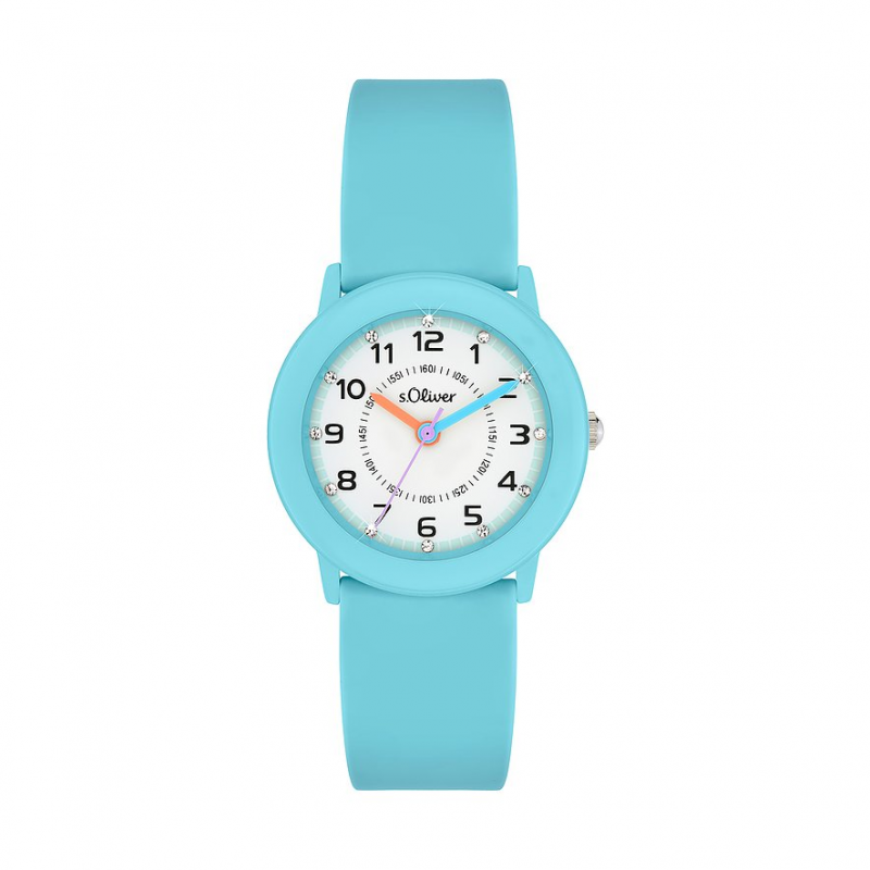 s.Oliver Kinderuhr mit Glitzerdetails SO-4519-PQ Metall – Bild 1 von 2