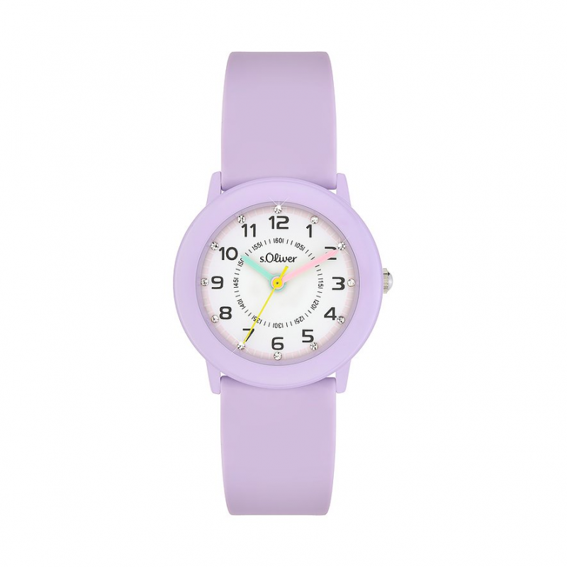 s.Oliver Kinderuhr mit Glitzerdetails SO-4520-PQ Metall – Bild 1 von 2