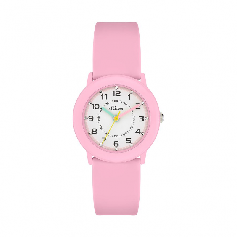 s.Oliver Kinderuhr mit Glitzerdetails SO-4521-PQ Metall – Bild 1 von 2