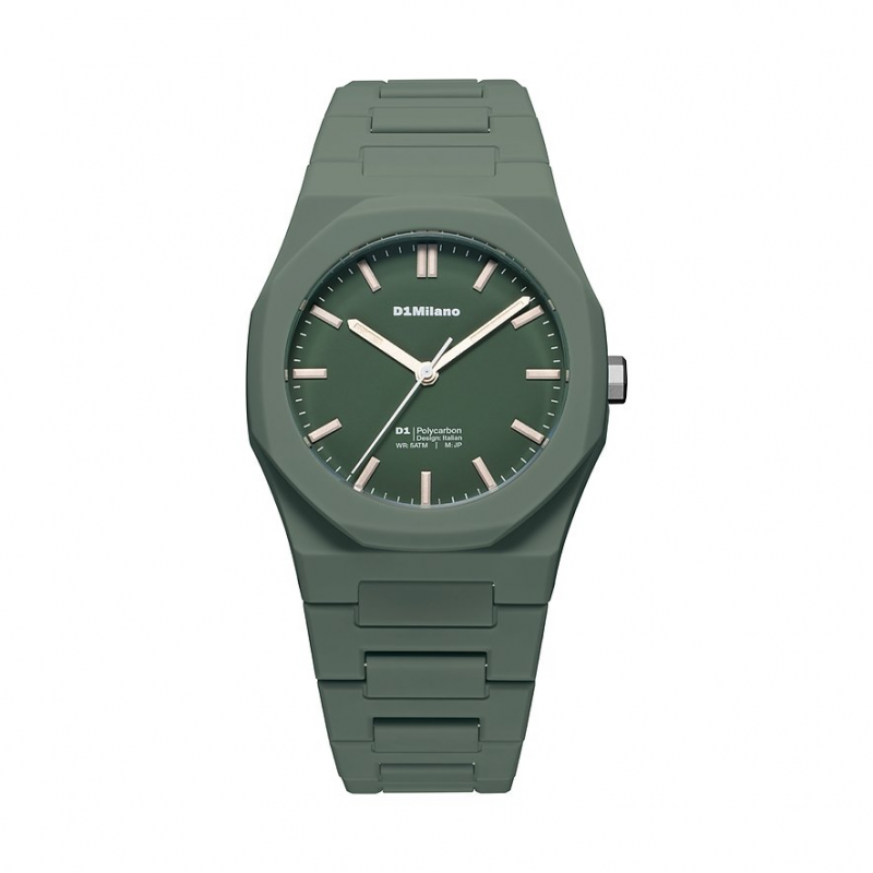 D1 Milano Unisexuhr 40.5mm, Green Legacy PCBJ42 Polycarbonat – Bild 1 von 3
