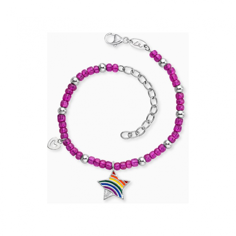 Engelsrufer Armband HEBS-STAR-RAINBOW Edelstahl, Emaille, Glas