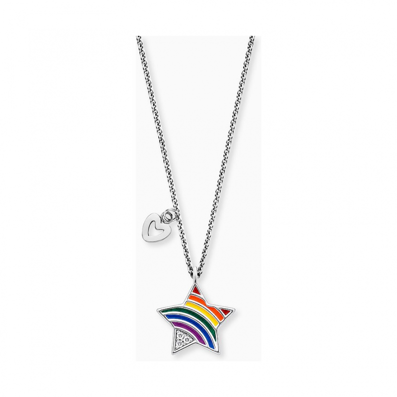 Engelsrufer Kette HENS-STAR-RAINBOW Edelstahl, Emaille