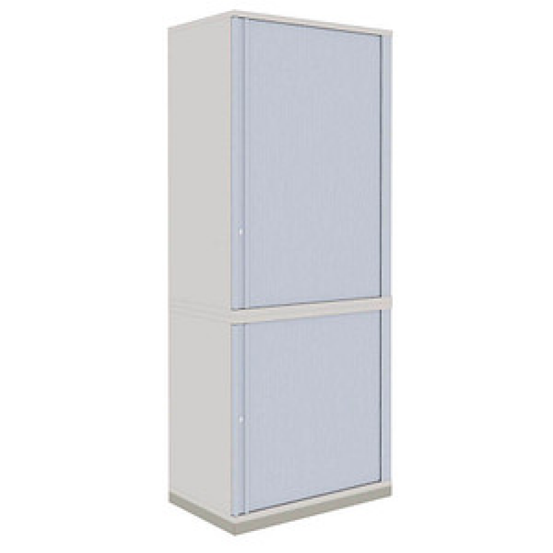fm Sidney Rollladenschrank lichtgrau, silber 3 Fachböden 80,0 x 44,2 x 186,9 cm – Bild 1 von 2