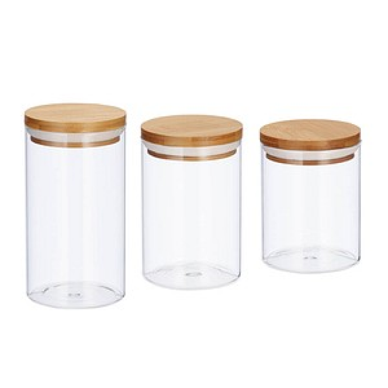 relaxdays Vorratsdosen-Set transparent 0,5/0,7/1,0 l, 1 Set – Bild 1 von 7