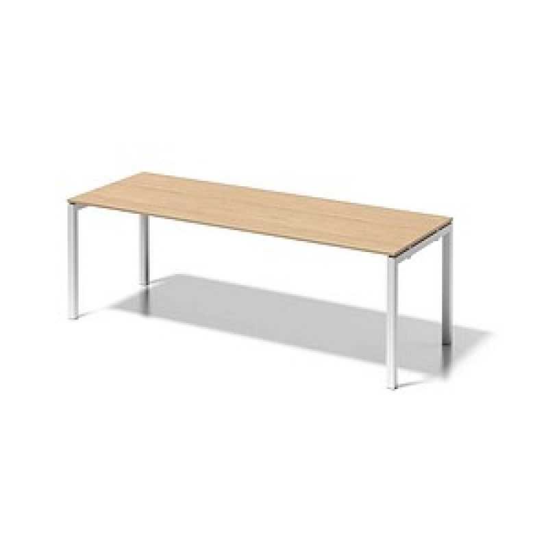 BISLEY Cito Schreibtisch ahorn, verkehrsweiß rechteckig, 4-Fuß-Gestell weiß 220,0 x 80,0 cm – Bild 1 von 6