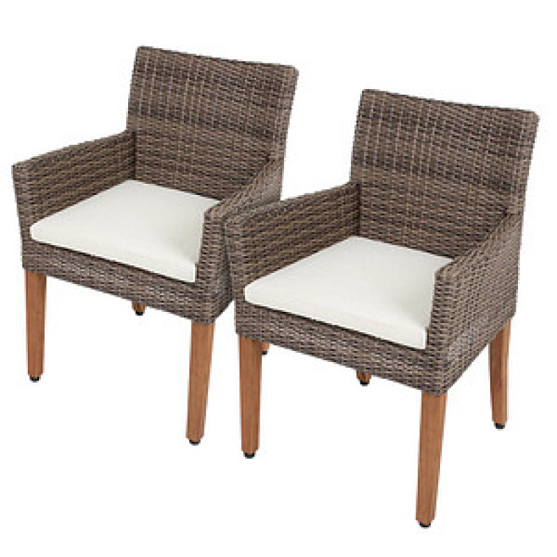 Garden Pleasure Gartenstühle mit Armlehnen PALA braun, Holz, 2 St. – Bild 1 von 4