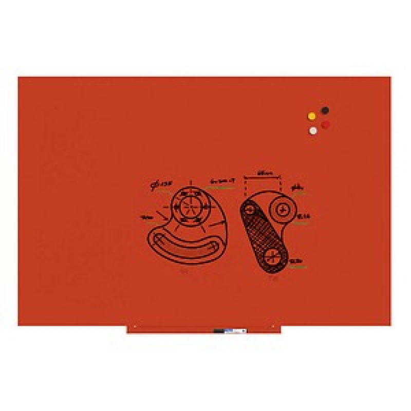 rocada Whiteboard Skinwhiteboard 100,0 x 150,0 cm orange Stahl – Bild 1 von 3