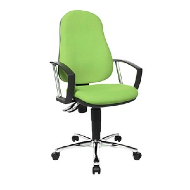 Topstar Bürostuhl Point 60 Plus, 8169A G05 Stoff grün, Gestell chrom – Bild 1 von 5