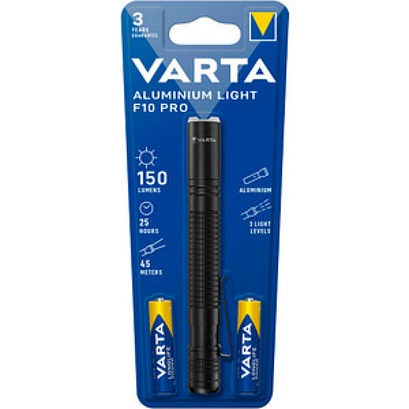 VARTA Aluminuim Light F10 Pro LED Taschenlampe schwarz 13,3 cm, 150 Lumen, 1 St. – Bild 1 von 2