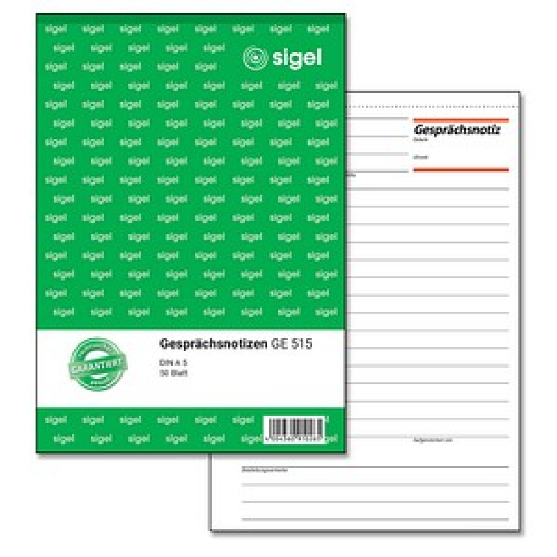 SIGEL Gesprächsnotiz Formularbuch GE515, 1 St. – Bild 1 von 5