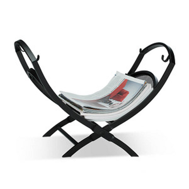 relaxdays Kaminholzkorb 40,0 l schwarz 43,5 x 32,0 x 32,0 cm, 1 St. – Bild 1 von 7