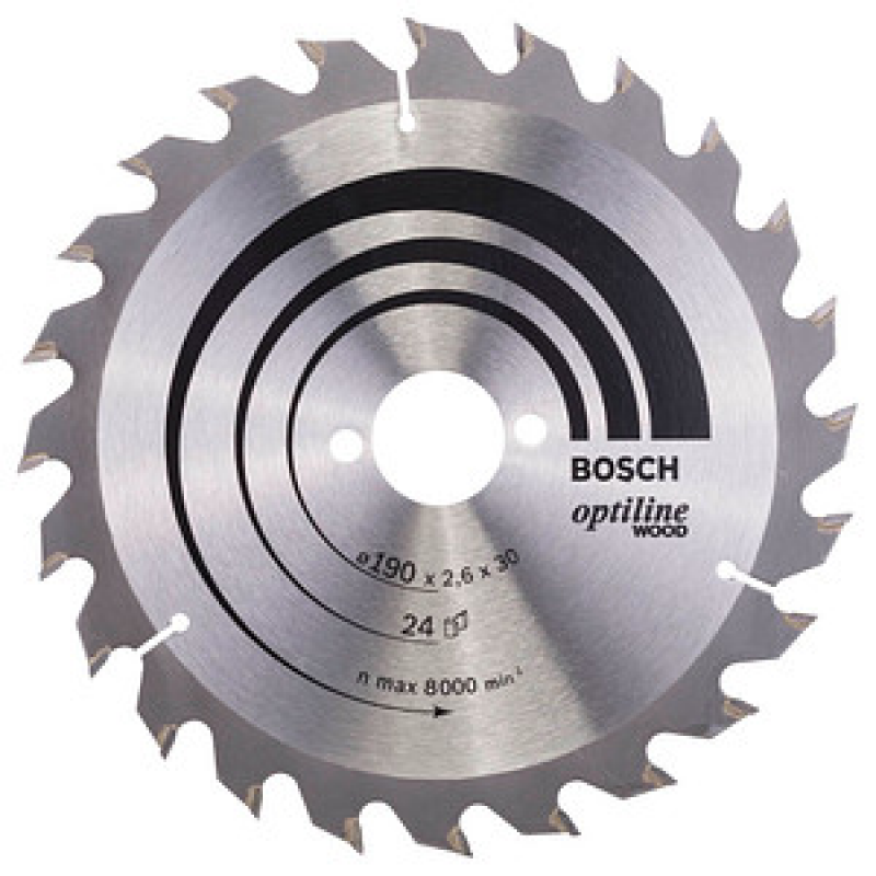 AKTION: BOSCH Optiline Wood Kreissägeblatt 190,0 mm, 24 Zähne, 1 St. mit Prämie nach Registrierung – Bild 1 von 3
