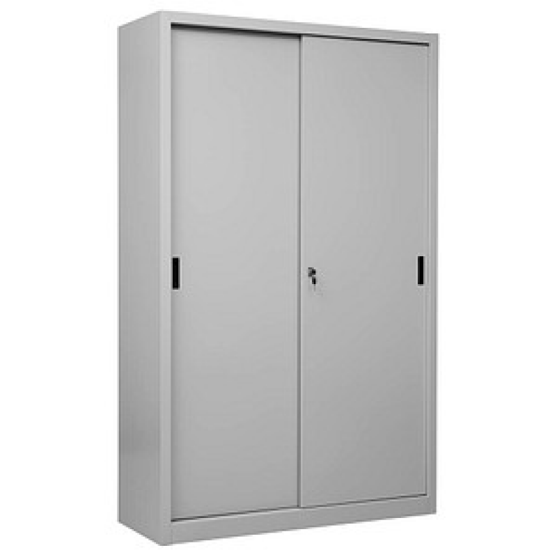 Gürkan Schiebetürenschrank, 100282 lichtgrau 4 Fachböden 120,0 x 45,0 x 195,0 cm – Bild 1 von 6