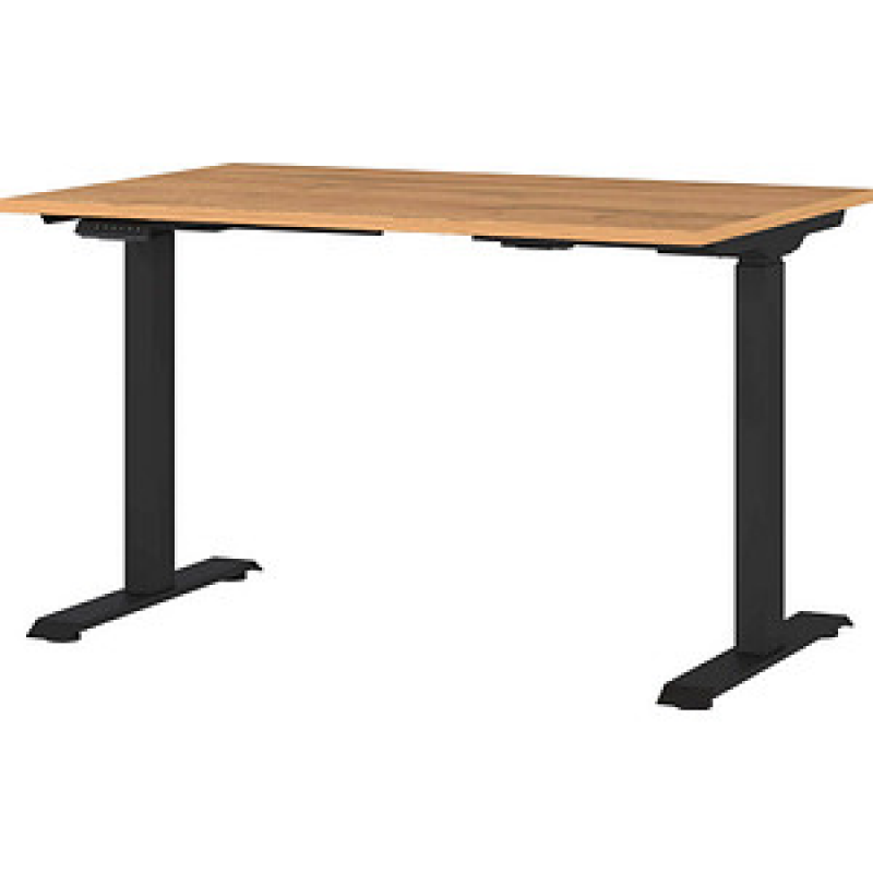 GERMANIA JET höhenverstellbarer Schreibtisch grandson-eiche rechteckig, T-Fuß-Gestell schwarz 120,0 x 80,0 cm – Bild 1 von 5