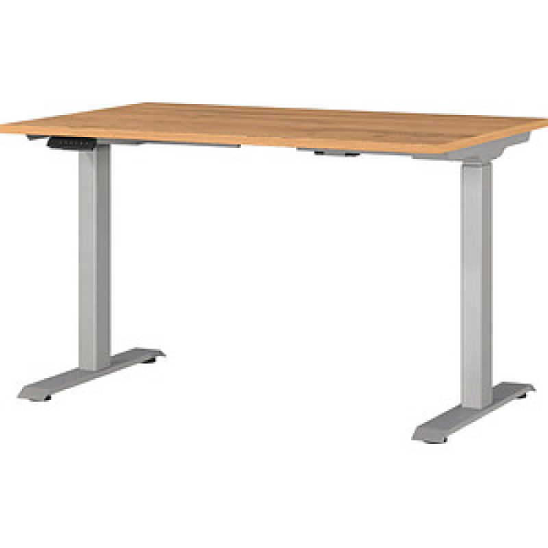 GERMANIA JET höhenverstellbarer Schreibtisch grandson-eiche rechteckig, T-Fuß-Gestell silber 120,0 x 80,0 cm – Bild 1 von 5
