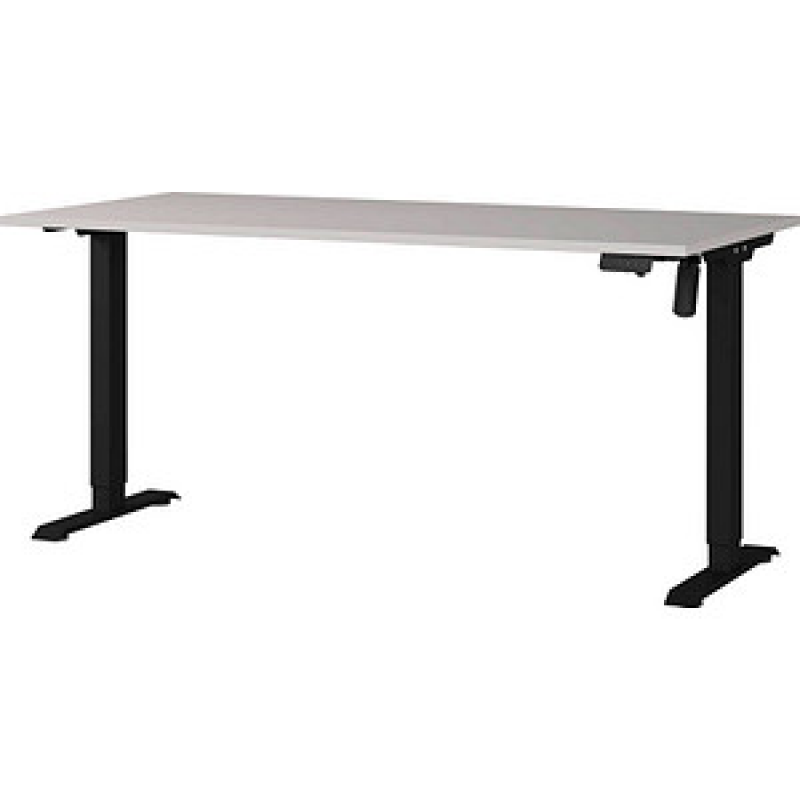 GERMANIA Boras höhenverstellbarer Schreibtisch kaschmir rechteckig, T-Fuß-Gestell schwarz 160,0 x 80,0 cm – Bild 1 von 4