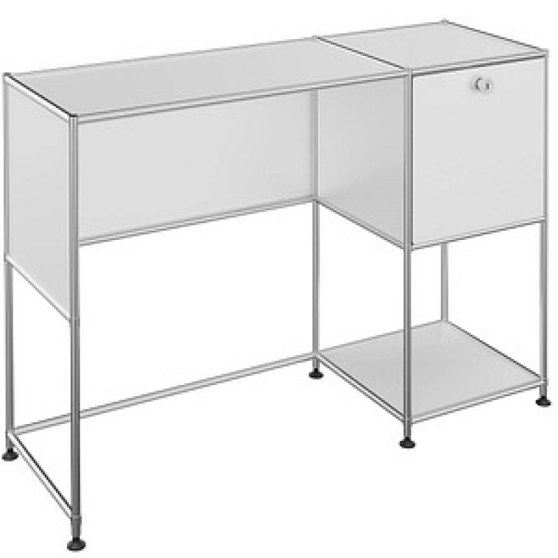 viasit System4 Schreibtisch weiß rechteckig, Rundrohrgestell silber 116,0 x 41,0 cm – Bild 1 von 4