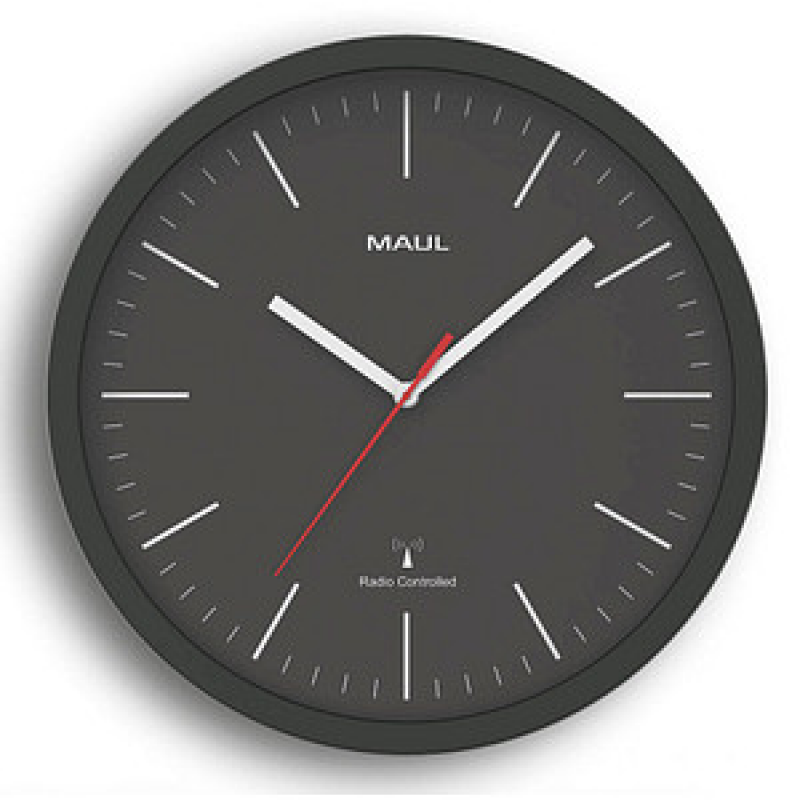 MAUL Funkwanduhr MAULjump schwarz Kunststoff, Ø 31,0 cm