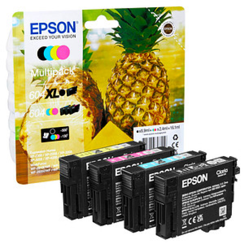 EPSON 604/604XL T10H94 (Ananas) schwarz, cyan, magenta, gelb Druckerpatronen, 4er-Set – Bild 1 von 5