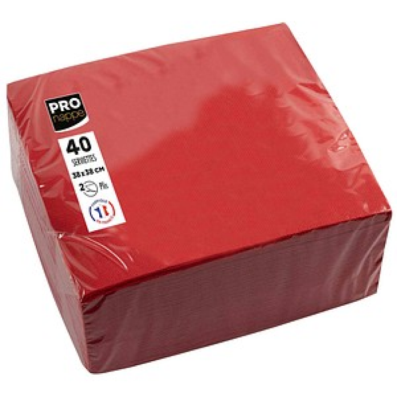 PROnappe Servietten rot 2-lagig 38,0 x 38,0 cm, 40 St. – Bild 1 von 4