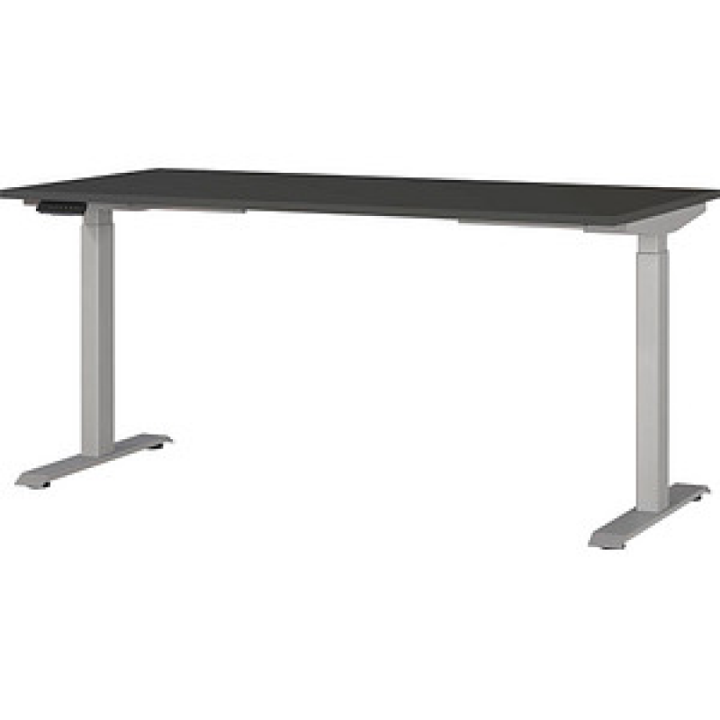 GERMANIA JET höhenverstellbarer Schreibtisch grafit rechteckig, T-Fuß-Gestell silber 160,0 x 80,0 cm – Bild 1 von 5