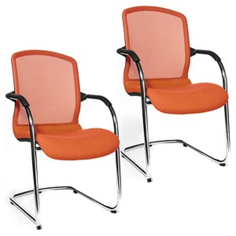 Topstar Besucherstühle Open Chair 100 OC590 T34 orange Stoff, 2 St. – Bild 1 von 4