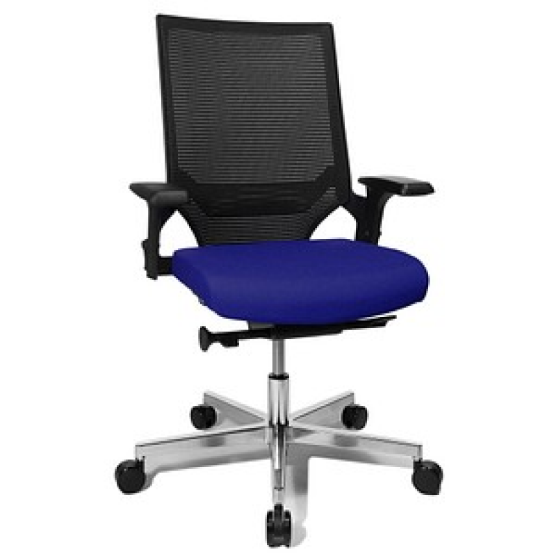 Topstar Bürostuhl T300, TA309A T380 Stoff blau, Gestell alu – Bild 1 von 4