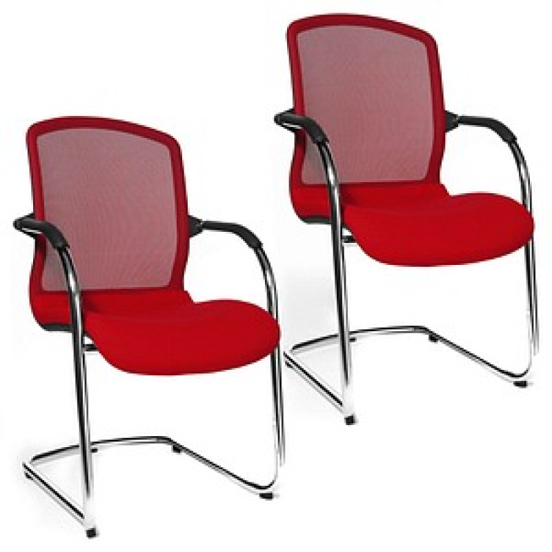 Topstar Besucherstühle Open Chair 100 OC590 T31 rot Stoff, 2 St. – Bild 1 von 6