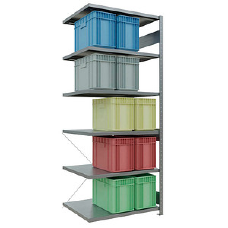 SCHULTE Anbau-Schwerlastregal MULTIplus 250 12986 silber 100,0 x 80,0 x 250,0 cm – Bild 1 von 6