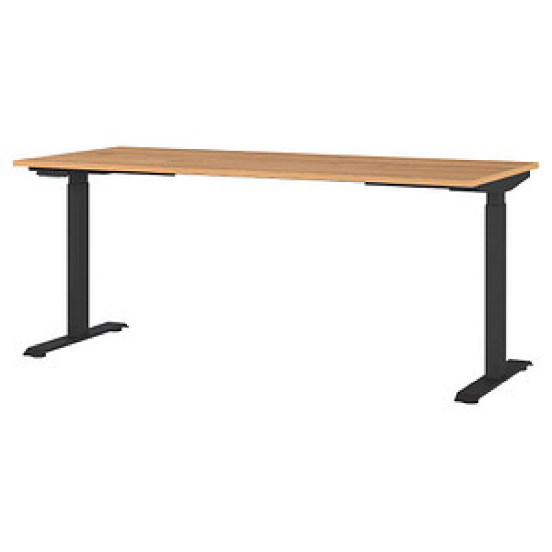 GERMANIA JET höhenverstellbarer Schreibtisch grandson-eiche rechteckig, T-Fuß-Gestell schwarz 180,0 x 80,0 cm – Bild 1 von 5