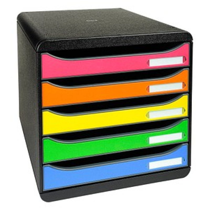 Exacompta Schubladenbox BIG-BOX PLUS rot, orange, gelb, grün, violett 309798D, DIN A4 mit 5 Schubladen, 1 St. – Bild 1 von 4