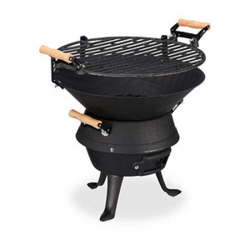 relaxdays Holzkohlegrill Grillfass 45,0 x 36,0 x 40,0 cm, 1 St. – Bild 1 von 9