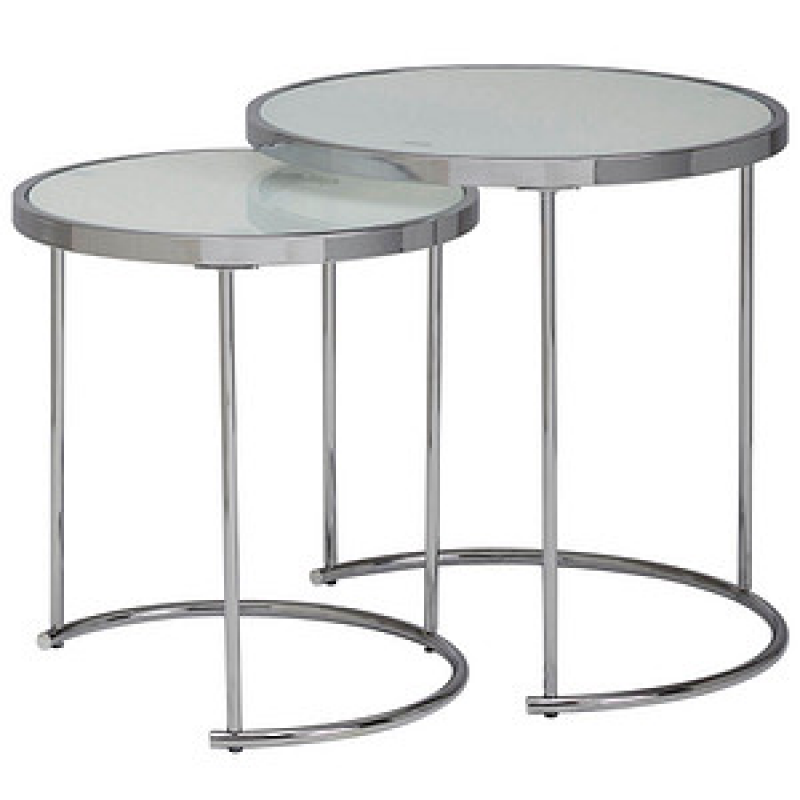 WOHNLING Beistelltische-Set rund Glas silber, 1 St. – Bild 1 von 7