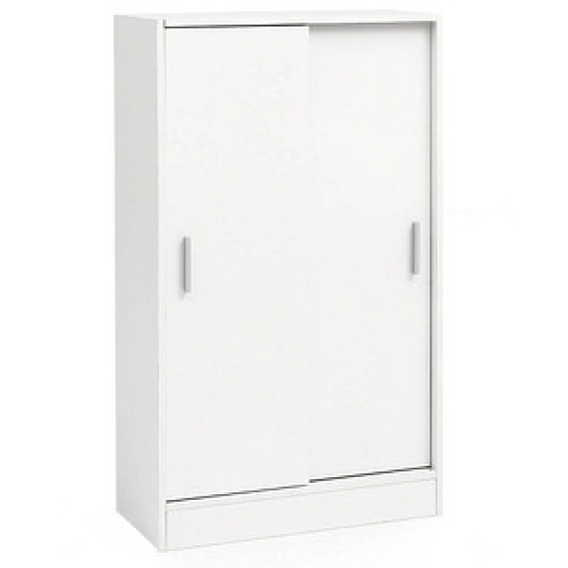 WOHNLING Schiebetürenschrank, WL5.817 weiß 2 Fachböden 60,0 x 29,0 x 108,0 cm – Bild 1 von 11