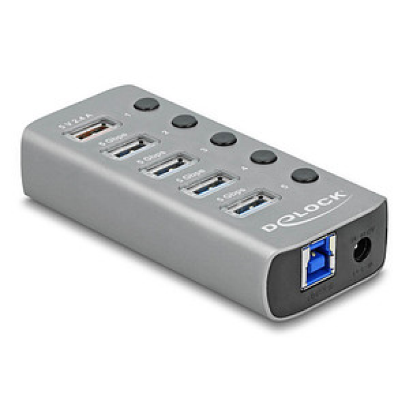 DeLOCK USB-Hub 5-fach grau – Bild 1 von 5