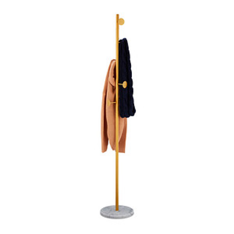 relaxdays Kleiderständer gold Metall 5 Haken 29,0 x 172,0 cm, 1 St. – Bild 1 von 8