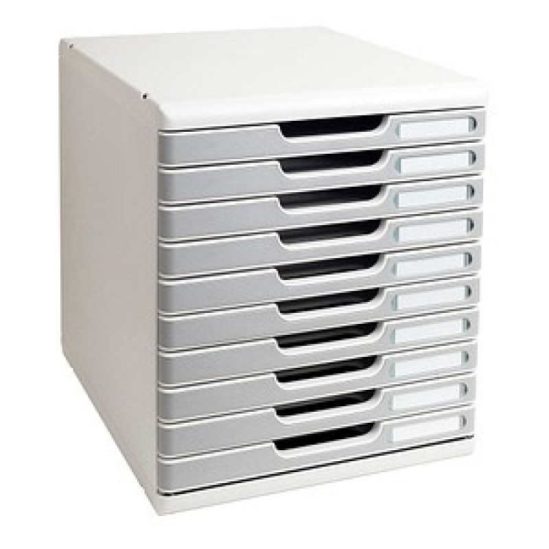 Exacompta Schubladenbox Modulo steingrau 302041D, DIN A4 mit 10 Schubladen, 1 St. – Bild 1 von 2