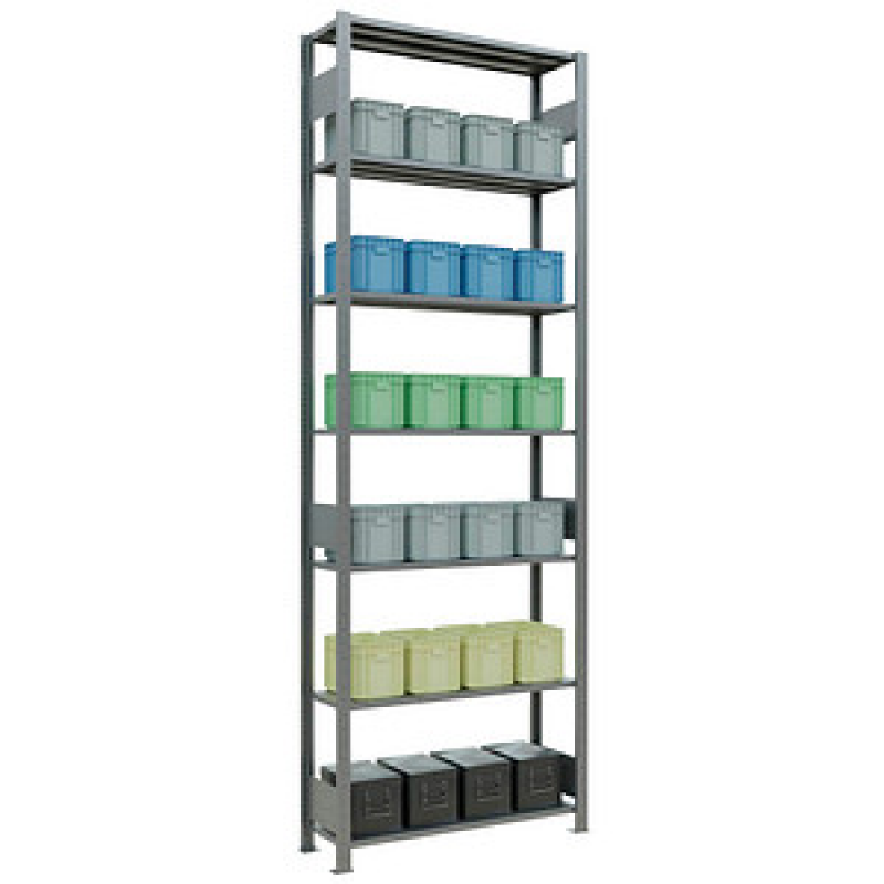 SCHULTE Schwerlastregal MULTIplus 150 12732-LR silber 100,0 x 30,0 x 300,0 cm – Bild 1 von 7
