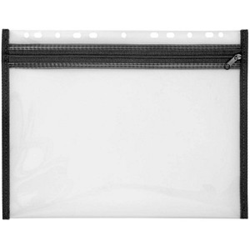 VELOFLEX Reißverschlussbeutel VELOBAG® DIN A4 transparent/schwarz 0,3 mm, 1 St. – Bild 1 von 2