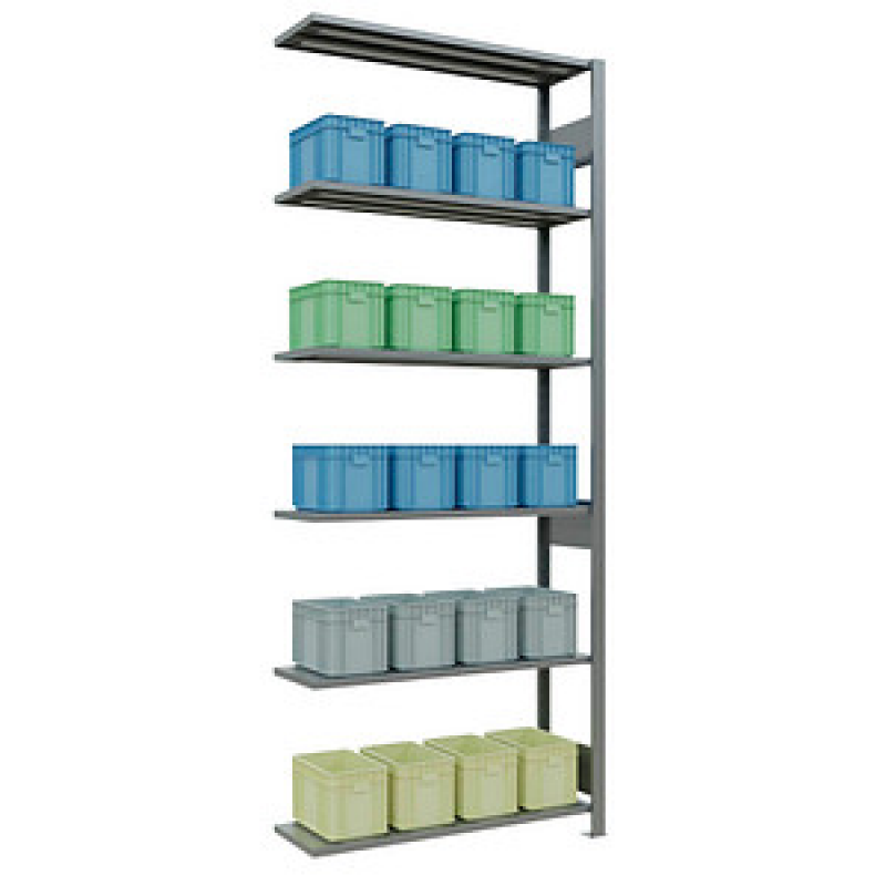 SCHULTE Anbau-Schwerlastregal MULTIplus 150 12736-LR silber 100,0 x 30,0 x 250,0 cm – Bild 1 von 8