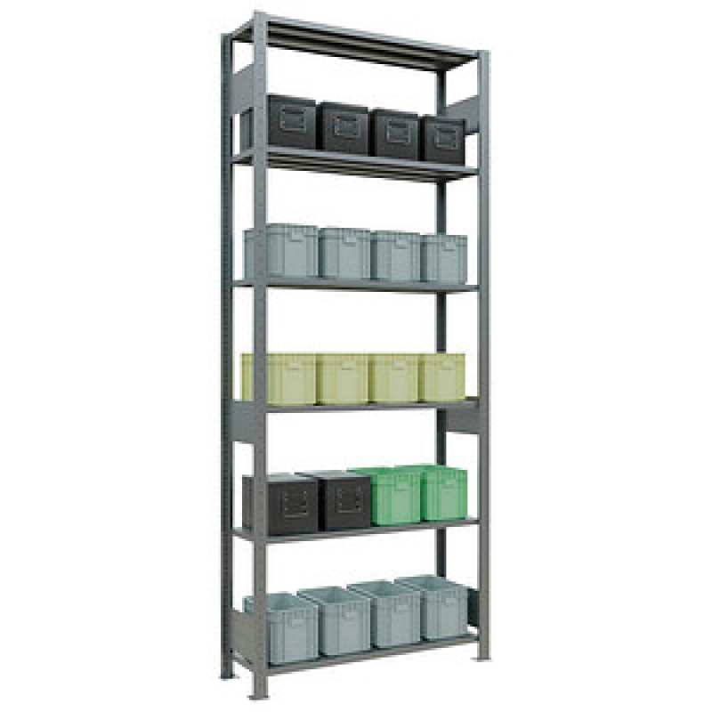 SCHULTE Schwerlastregal MULTIplus 150 12731-LR silber 100,0 x 30,0 x 250,0 cm – Bild 1 von 8