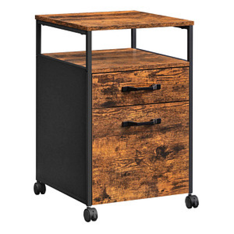 VASAGLE Rollcontainer braun 2 Auszüge 42,0 x 44,0 x 66,5 cm – Bild 1 von 9