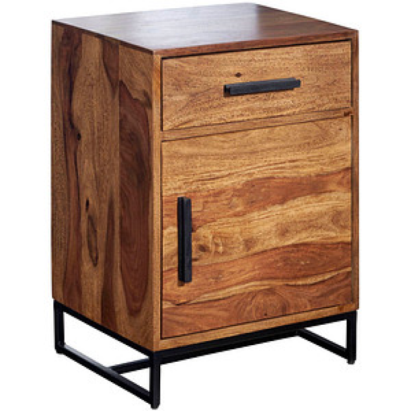WOHNLING Nachttisch rechteckig Massivholz sheesham 35,0 x 45,0 x 65,0 cm, 1 St. – Bild 1 von 7